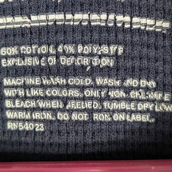 Old Navy Shirt XXL Navy Long Sleeve Thermal Waffle Knit Tribeca NYC 93 Graphic - Picture 10 of 10